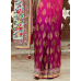 Spectacular Magenta Colored Embroidered Crape Jacquard Saree